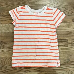 Primary Orange and White Striped Tee